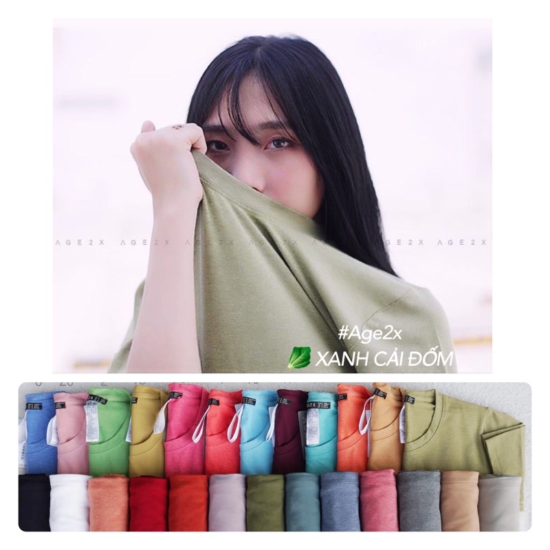 5 màu tone xanh Áo thun đốm trơn AGE2X siêu mát, siêu co giãn, siêu bền bỉ, chống nhăn, hiệu ứng đốm lạ mắt, Unisex