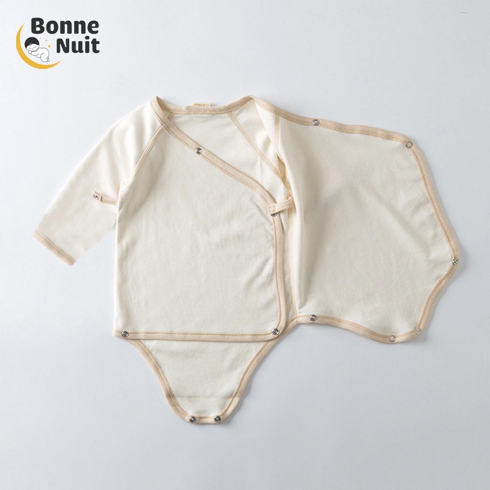 Bodysuit dài tay 100% sợi Cotton hữu cơ tự nhiên cho bé trai &amp; gái