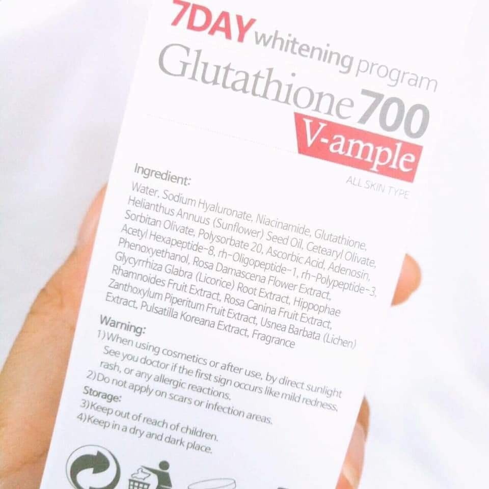 Huyết thanh trắng da 7 days Whitening Program Glutathione 700 V-ample của hãng Medicell Hàn Quốc