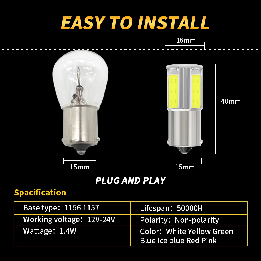 Bộ 2 Đèn LED 1156 1157 COB Chất Lượng Cao