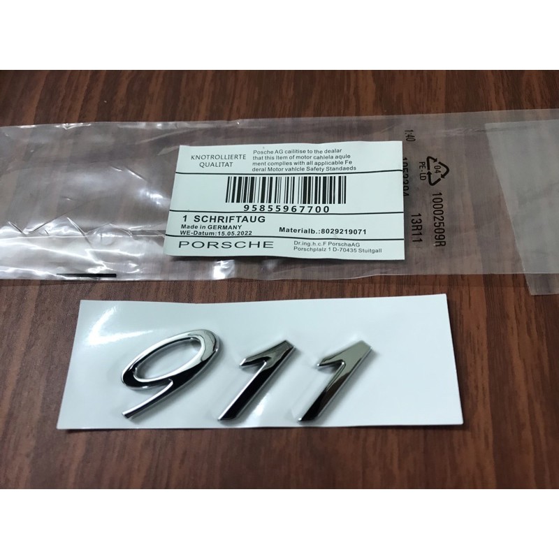 LOGO 911 của Porsche - chữ 911 , tem 911 porsche