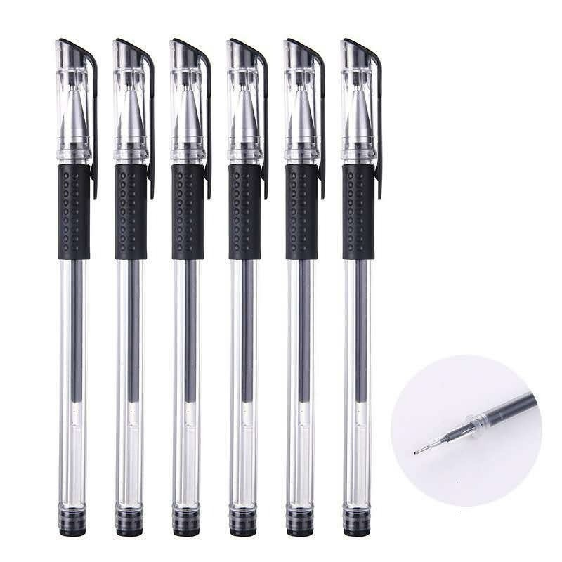 Bút Mực Gel 0.5mm Màu Đen Đỏ Xanh Đỏ