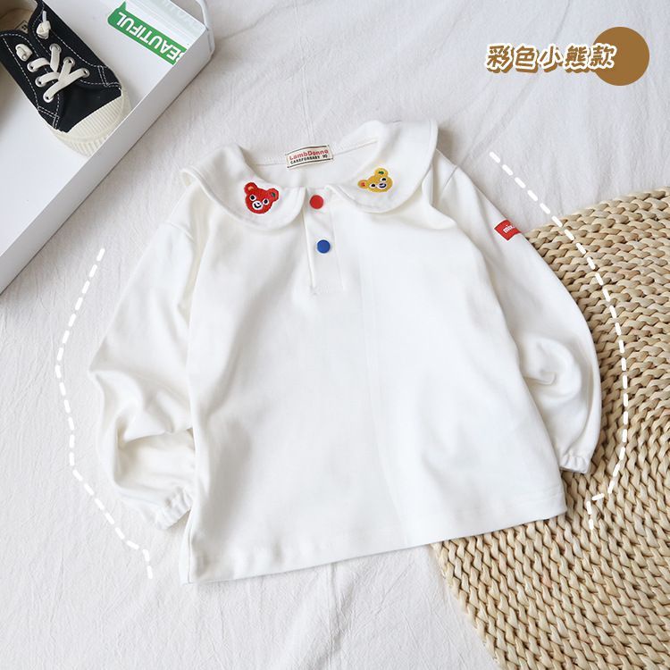 Áo Thun Cotton Tay Dài Thêu Họa Tiết Phong Cách Nhật Hàn Thời Trang Mùa Thu 2022 Dành Cho Bé Trai Gái