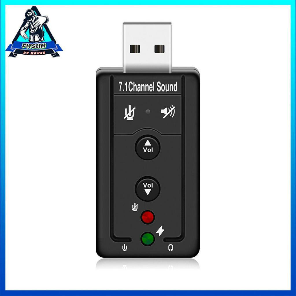 Card Âm Thanh Rời Cổng Usb 2.0 Bộ Chuyển Đổi Âm Thanh Nhỏ 7.1ch Với Điều Khiển
