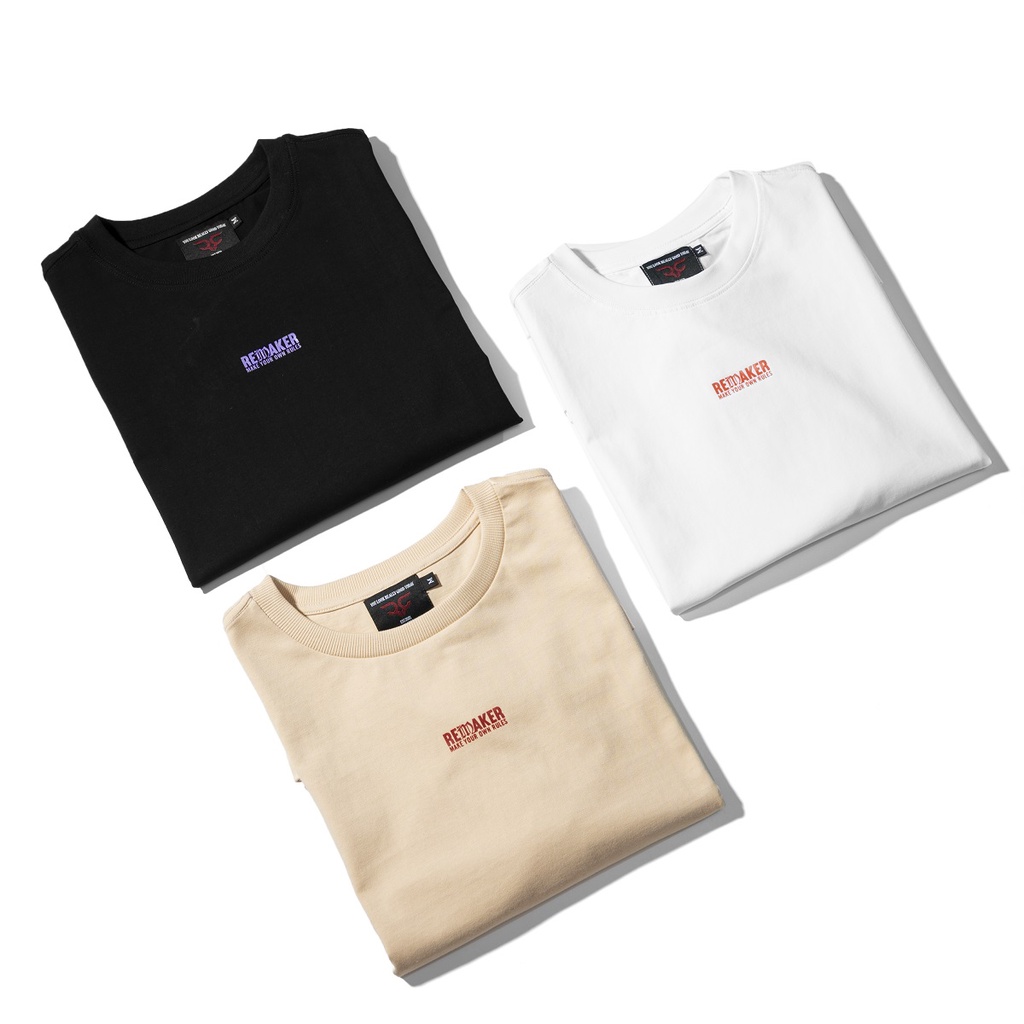 Áo Thun Trơn REMAKER Basic Tee Oversize Unisex Tay Lỡ - Đen/Trắng/Kem - Local Brand Chính Hãng
