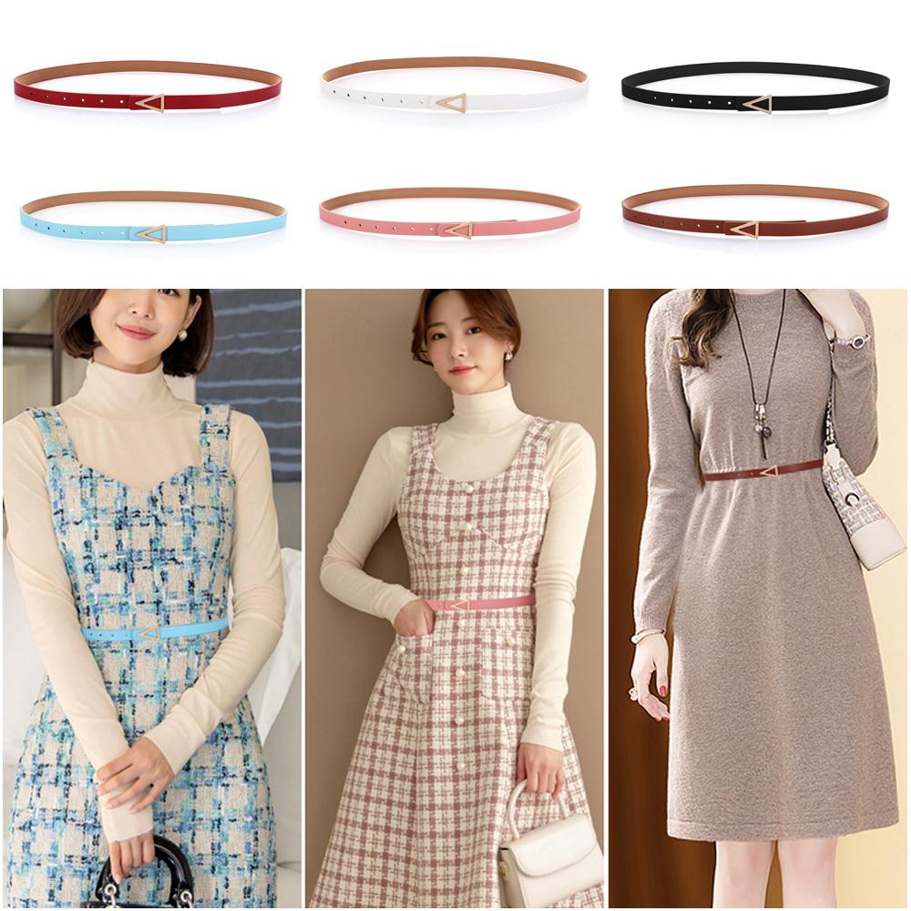 Đai Thắt Lưng Bằng Da PU Khóa Kim Loại Có Thể Điều Chỉnh Cho Nữ