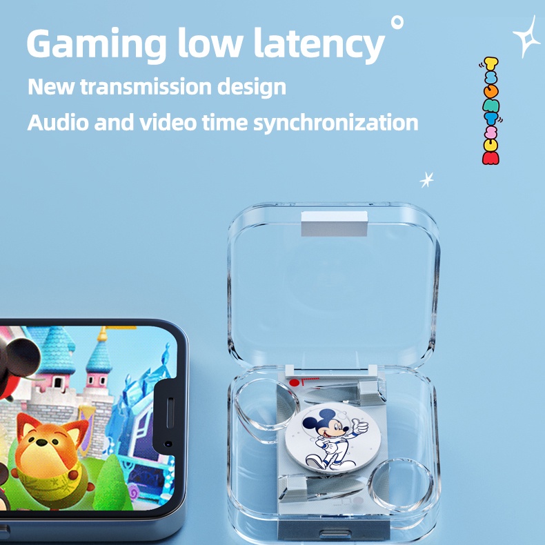 Tai nghe Bluetooth 5.3 không dây chống ồn có mic LK-21 phong cách thể thao Disney