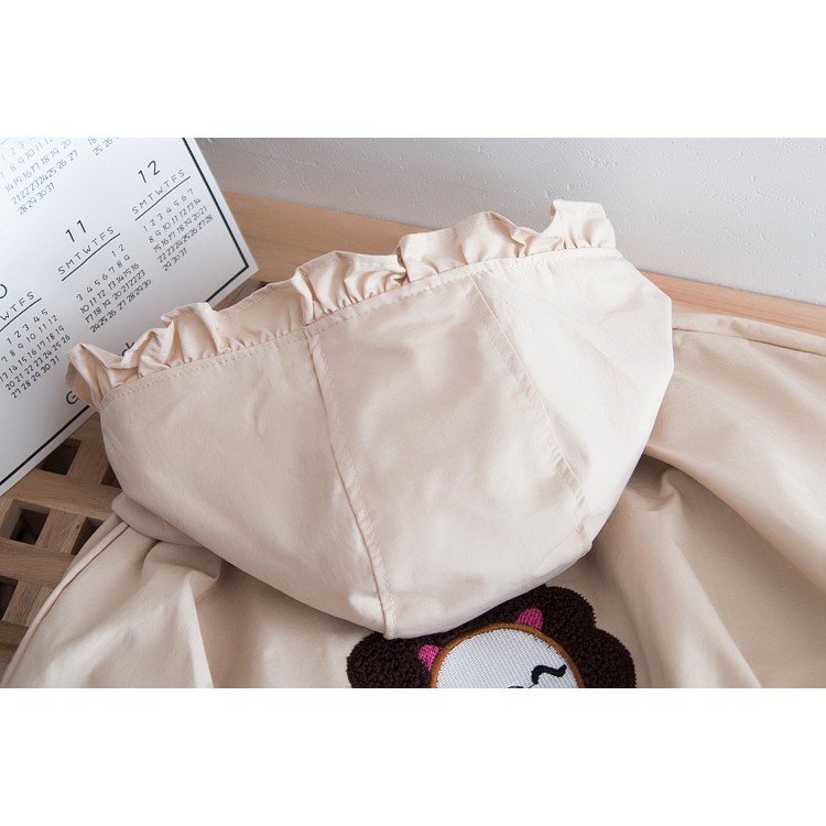 Áo khoác đuôi bèo bé gái thêu sư tử size 11-22kg AK29