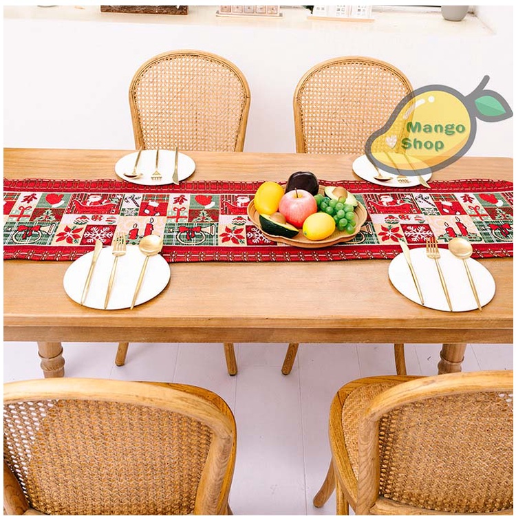 Dải khăn trải giữa bàn trang trí bàn tiệc Giáng Sinh Noel