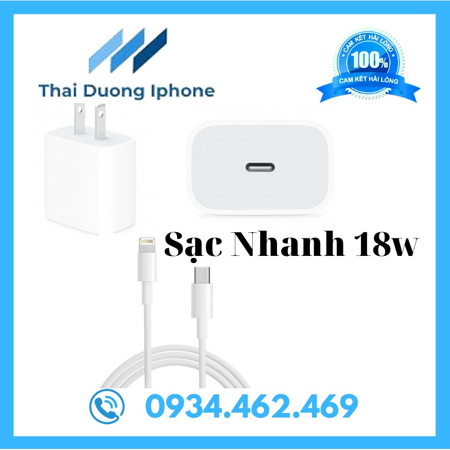 [Mã 2404EL10K giảm 10K đơn 20K] Bộ Sạc Nhanh Iphone 18W Sử Dụng Cho Iphone từ 7plus- Pro Max (Bộ Chân Dẹt Chuẩn US).