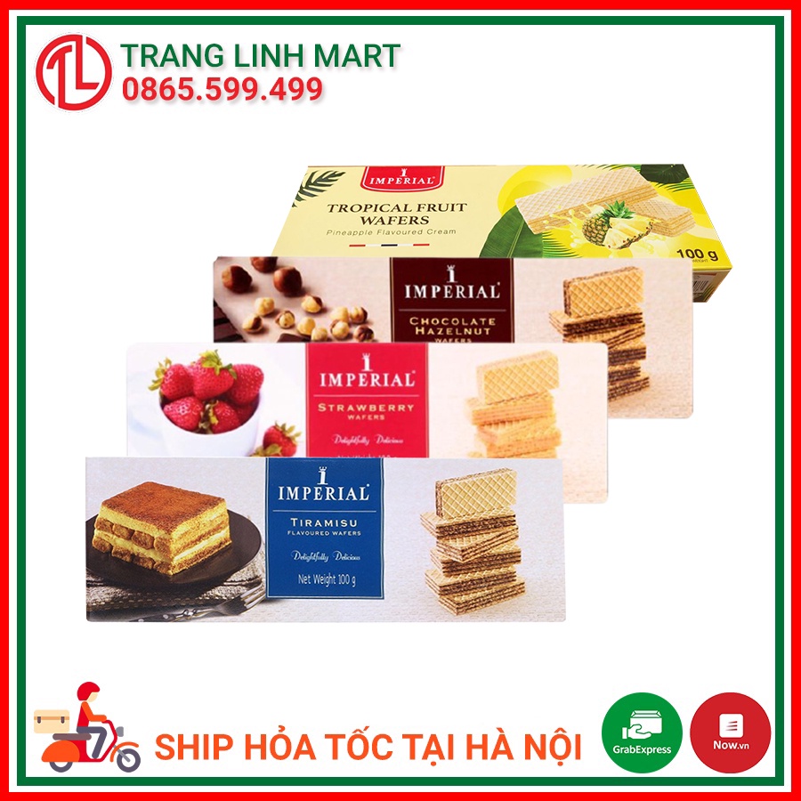 Bánh xốp kem Imperial Tropical Fruit Wafers Thái Lan hộp 100g