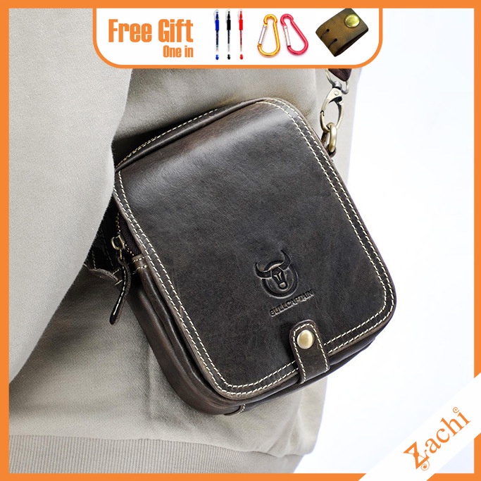 Túi Đeo Chéo Mini Nhỏ Gọn ZACHI Da Bò Thật Hàng Đẹp Cao Cấp Xám/Bò T08