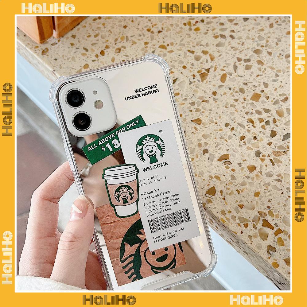 iPhone Case Acrylic HD Mirror Laser Airbag Shockproof Protection Camera Cute Drink Label Compatible For iPhone 11 iPhone 13 Pro Max iPhone 12 Pro Max iPhone 7 Plus iPhone xr