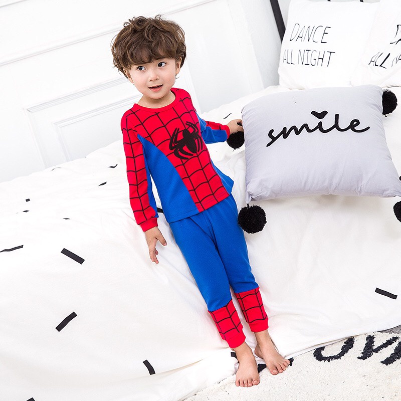Bộ Đồ Ngủ Người Nhện Spider Man Cho Bé Chất Liệu Cao Cấp