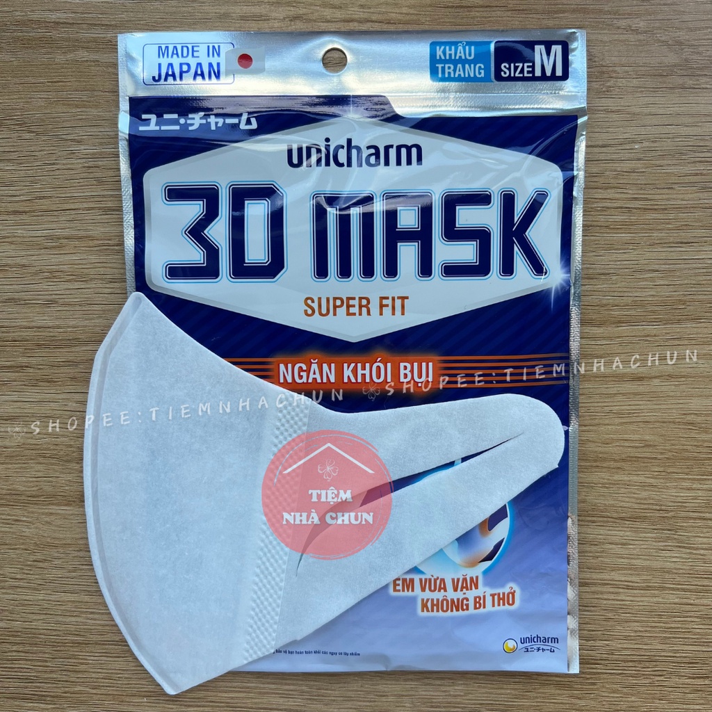 Chính hãng khẩu trang unicharm 3d mask super fit ngăn khói bụi gói 5 miếng - ảnh sản phẩm 4