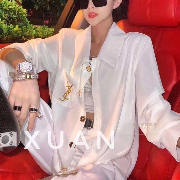 Áo Sơ Mi Kuaishou Influencer Call Xuan Brother Màu Trơn Phong Cách Mùa Thu Mới