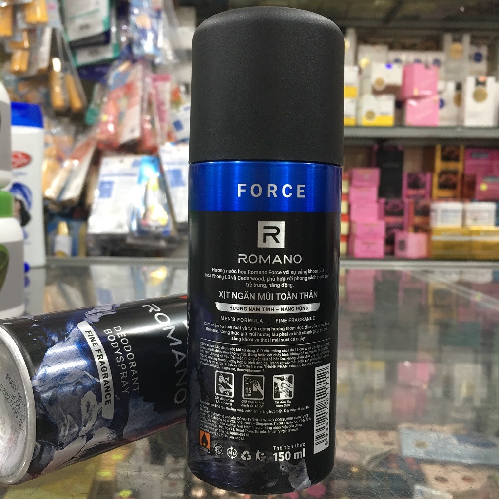 Romano Xịt khử mùi toàn thân Force chai 150ml