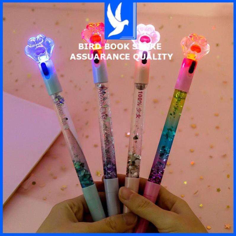 Bút nước nhũ chân mèo có đèn màu 💕𝑭𝒓𝒆𝒆𝒔𝒉𝒊𝒑💕 Bird Book