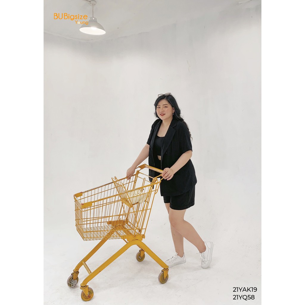 Quần sooc gấu lơ vê BIGSIZE 55kg đến 95kg - 21YQ58 - [BU Bigsize Young]