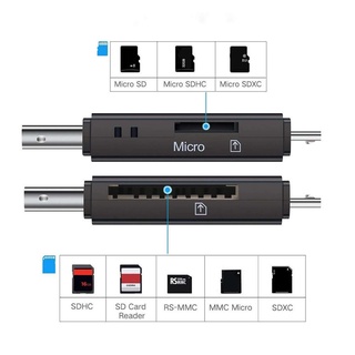 Đầu Đọc Thẻ Micro USB + USB OTG Bộ Chuyển Đổi Thẻ Nhớ USB2.0 Cho PC Android