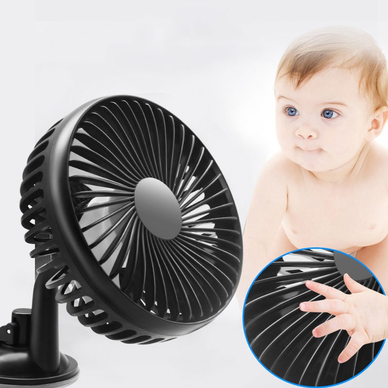 IN STOCK Type 12V 24V Mini Electric Car Fan Suction Cup Auto Air Fan Car Air Conditioner 360 Degree Rotating Strong Wind Cooler