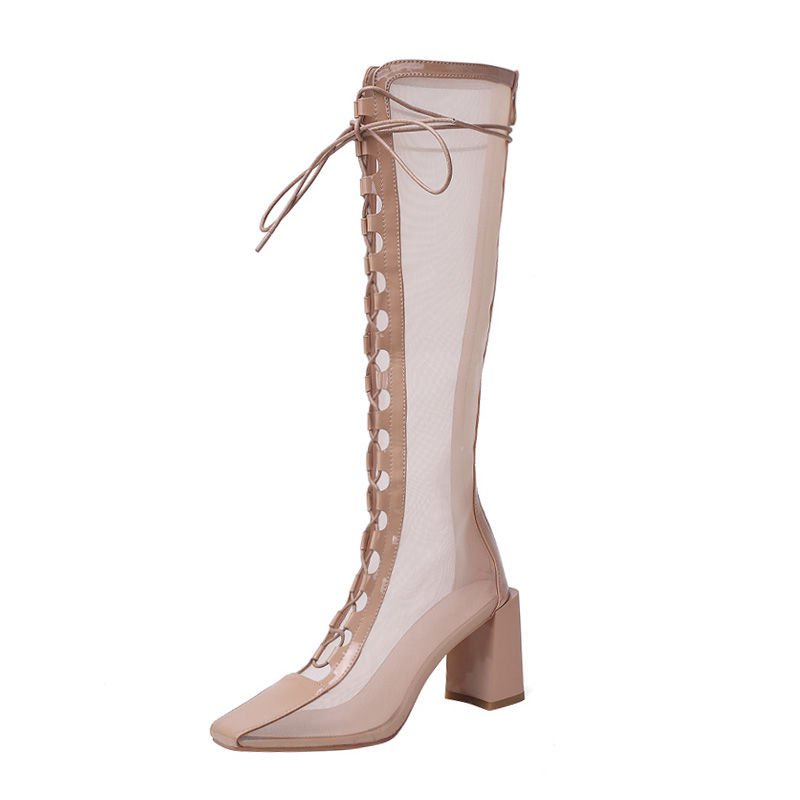 Giày bốt cao gót thời trang hè quyến rũ cao cấp cho nữ