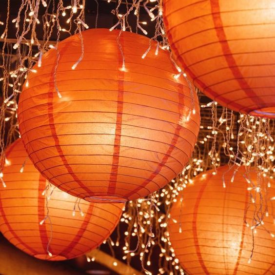 Lồng đèn giấy tròn đủ màu trang trí  -Lồng đèn decor tiệc cưới size 25cm