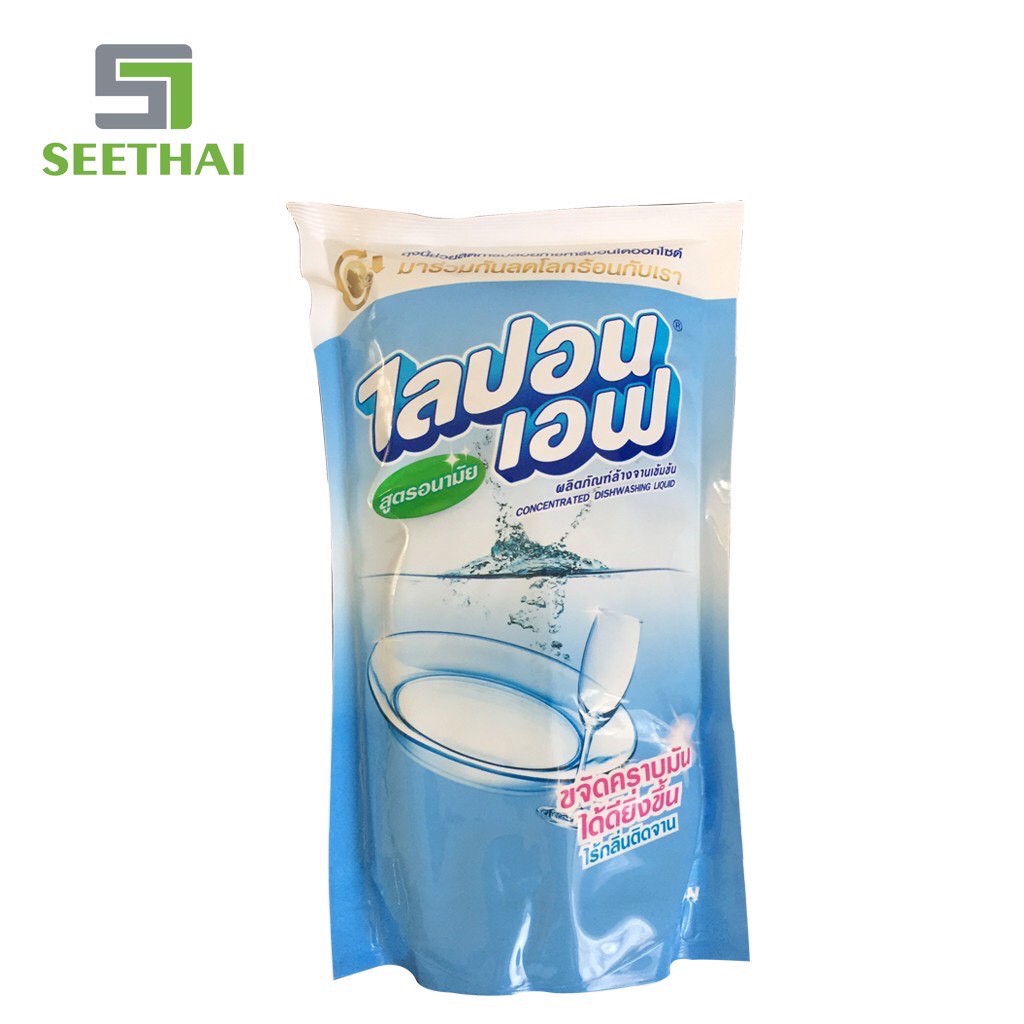 Nước rửa bát không mùi LIPON F Thái Lan 550ml - túi xanh dương - Dishwashing detergent