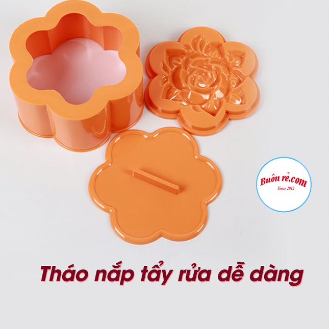 Khuôn xôi nhựa hình hoa / hình trái tim - Khuôn bánh ngọt trang trí nhựa Việt Nhật 01406 (MS: 5750-5752-5753-5763)