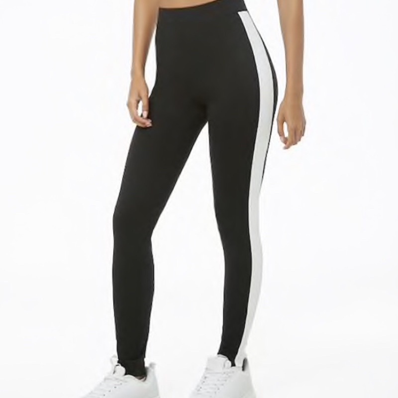 Quần Legging Nữ Sọc Trắng Bên Hông Co Giãn Hàng Xuất Xịn