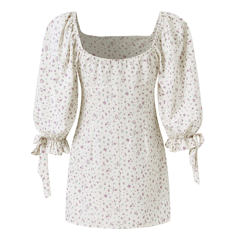 Đầm Ngắn Celmia Cổ Vuông In Hoa Viền Bèo Xinh Xắn Phong Cách Pháp Cho Phụ Nữ | BigBuy360 - bigbuy360.vn