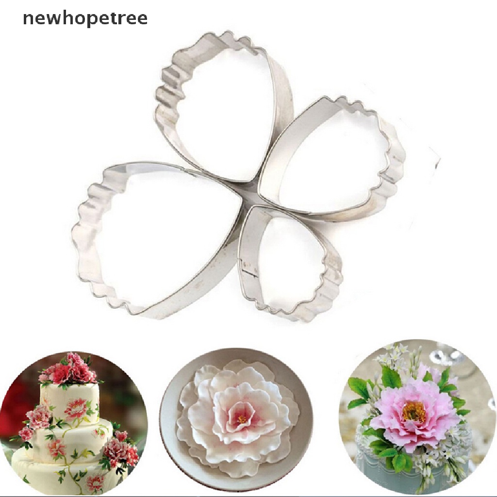 2 bộ khuôn cắt tạo hình cánh hoa mẫu đơn bằng thép không gỉ dùng để trang trí bánh