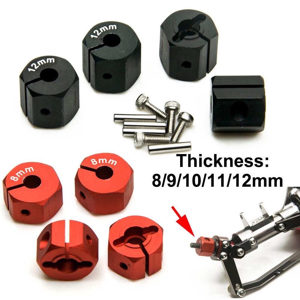 4Pcs DIY Thickness 8/9/10/11/12mm Alloy RC Car Parts Replacement Hex Wheel Hubs For 1/10 Rock Crawler