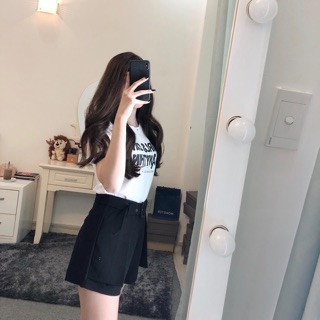 Quần short giả váy kèm belt