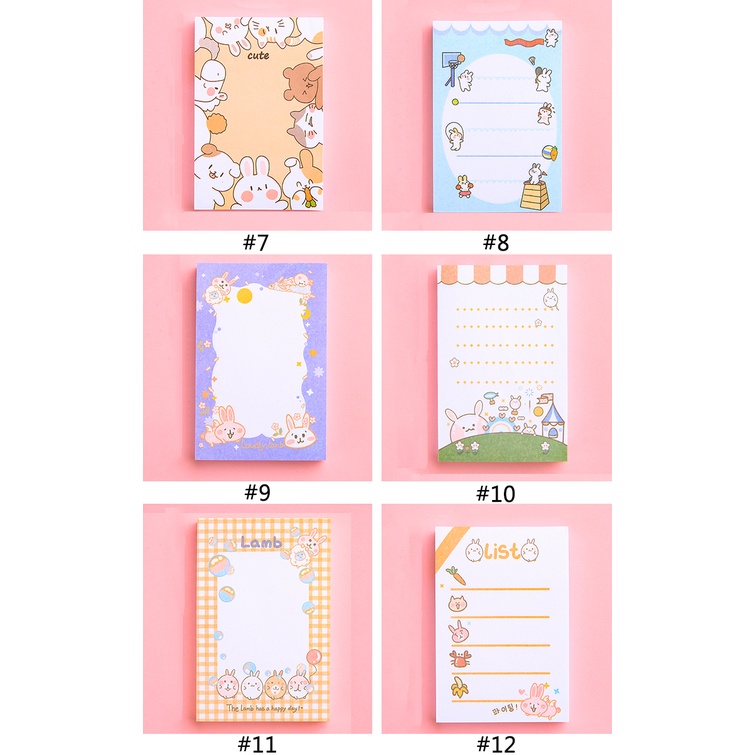 100 Giấy Ghi Chú Hình Thỏ Đáng Yêu