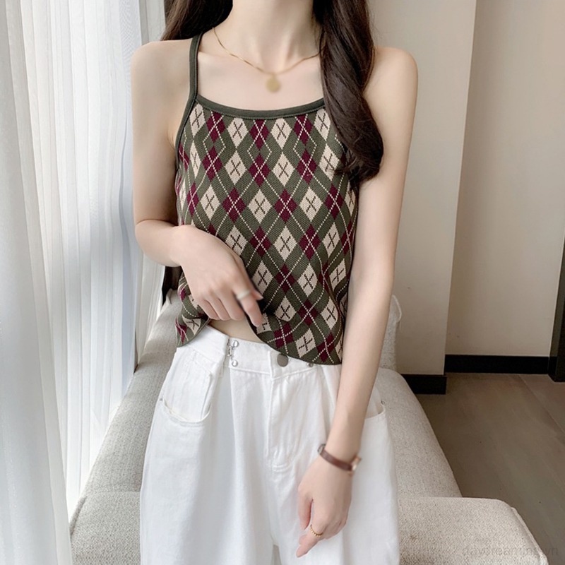 Áo Dệt Kim Không Tay Phong Cách Hàn Quốc Thoáng Khí Cho Nữ