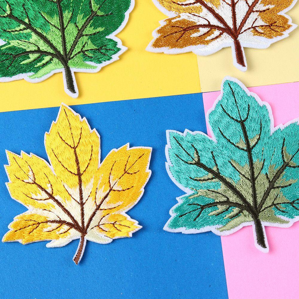 Sticker Thêu Hình Lá Phong Nhiều Màu Sắc Thân Thiện Với Môi Trường
