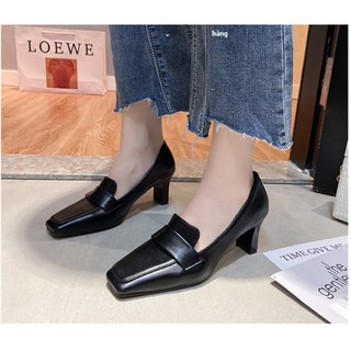 Giày loafer gót vuông ( 7cm)