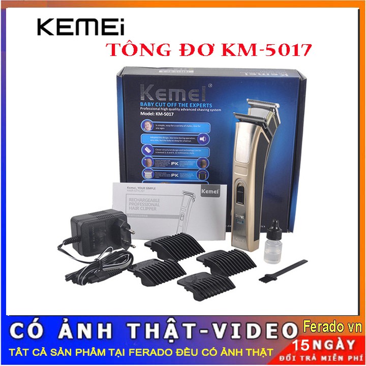 Tông đơ cắt tóc cao cấp Kemei KM-5017 cắt viềng