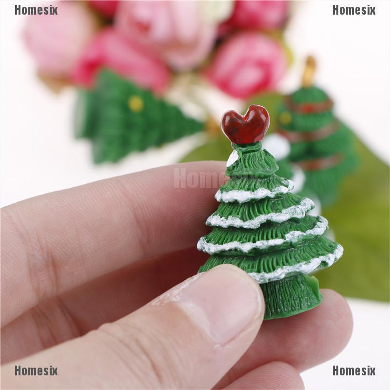 2 Mô hình cây thông Noel mini trang trí tiểu cảnh sân vườn nhà búp bê