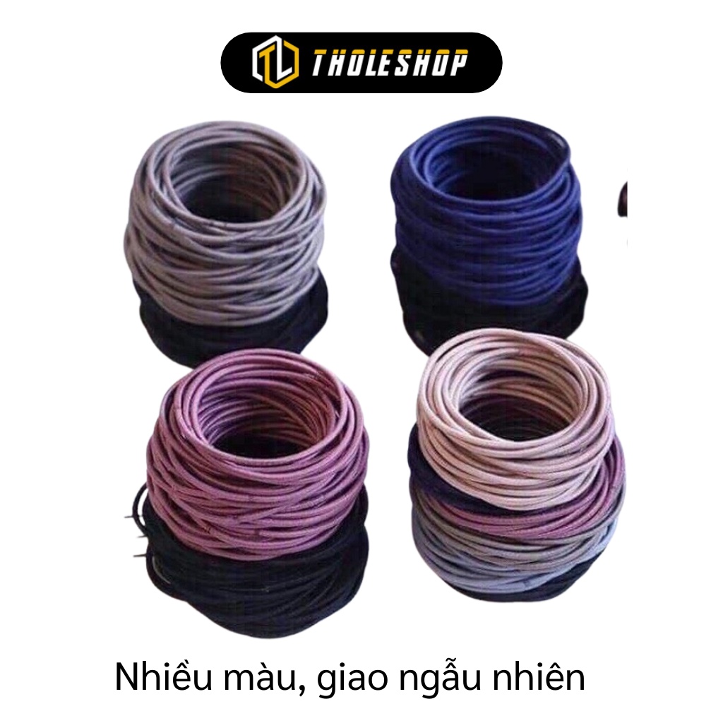Dây Cột Tóc - Combo 100 Dây Buộc Tóc Trơn Thun Co Giãn Cho Các Bạn Gái  4636