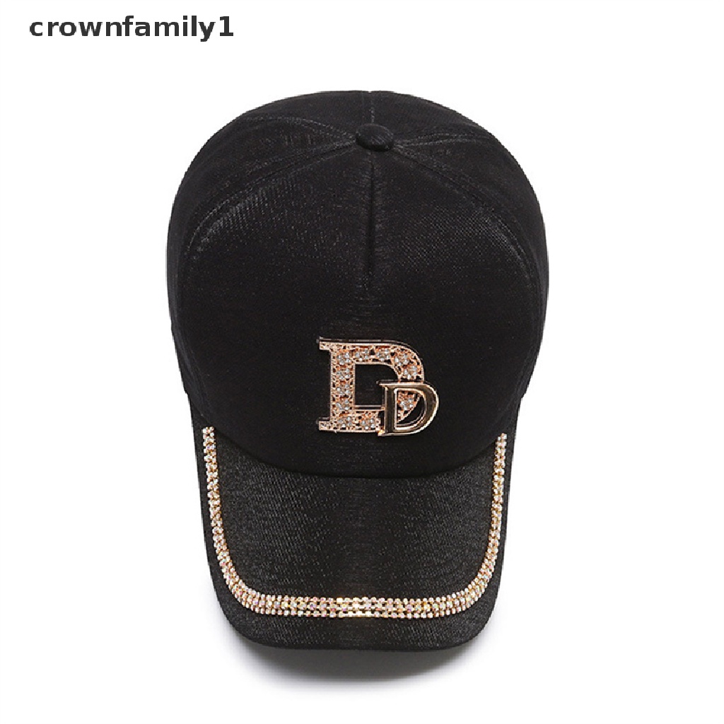 Mũ Lưỡi Trai cotton Đính Đá Chữ D crownfamily1 Phong Cách hip hop Cho Nữ