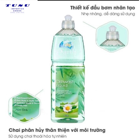 Nước rửa chén cao cấp Earth Choice chiếc xuất lô hội / Aloe Fresh không hại da tay 1 lít - Nhập khẩu chính hãng từ ÚC