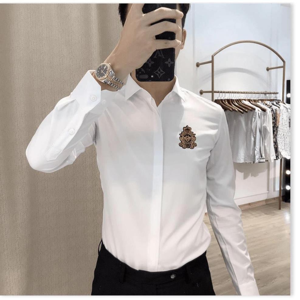 Áo sơ mi nam tay dài vải kate lụa co giãn kiểu cách việt đẳng cấp phái mạnh KMG