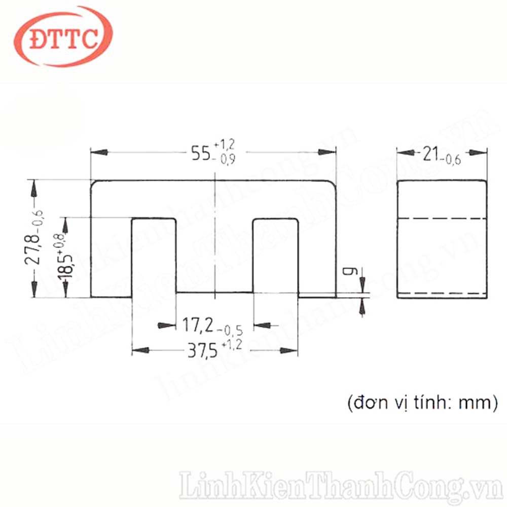 Biến Áp Xung EE55 Nằm (10+10)