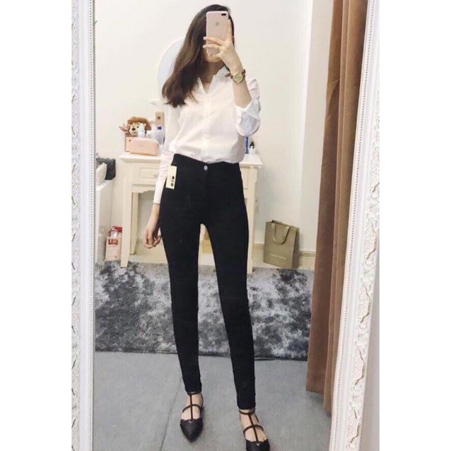 Mã 0541 Quần Legging Khóa Kéo Có 1 Khuy - Bigsize 80kg GH50