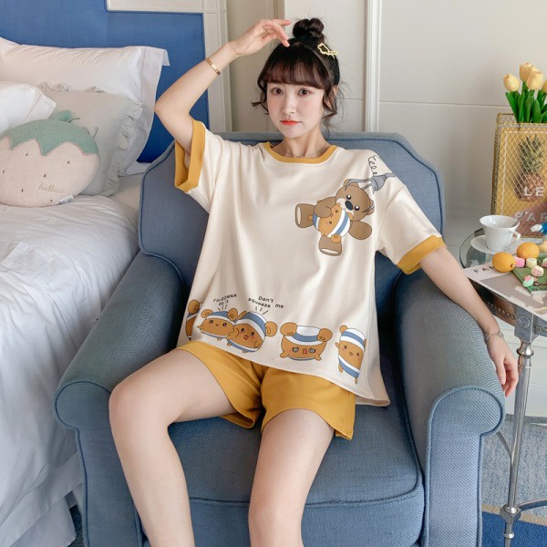 Đồ Bộ Nữ Mặc Nhà Đùi Ngắn Tay Dễ Thương