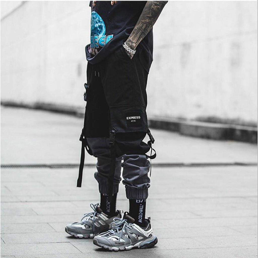 Quần jogger kaki túi hộp phối 2 màu hàng đẹp y hình