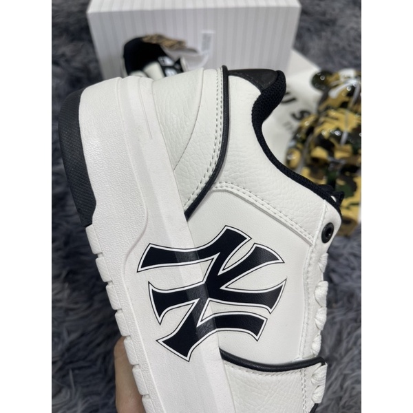 Giầy Thể Thao Sneaker Độn Đế MLB Chunky Liner White Black 2022 Best |Logo Sắc Nét|Gắn Chip