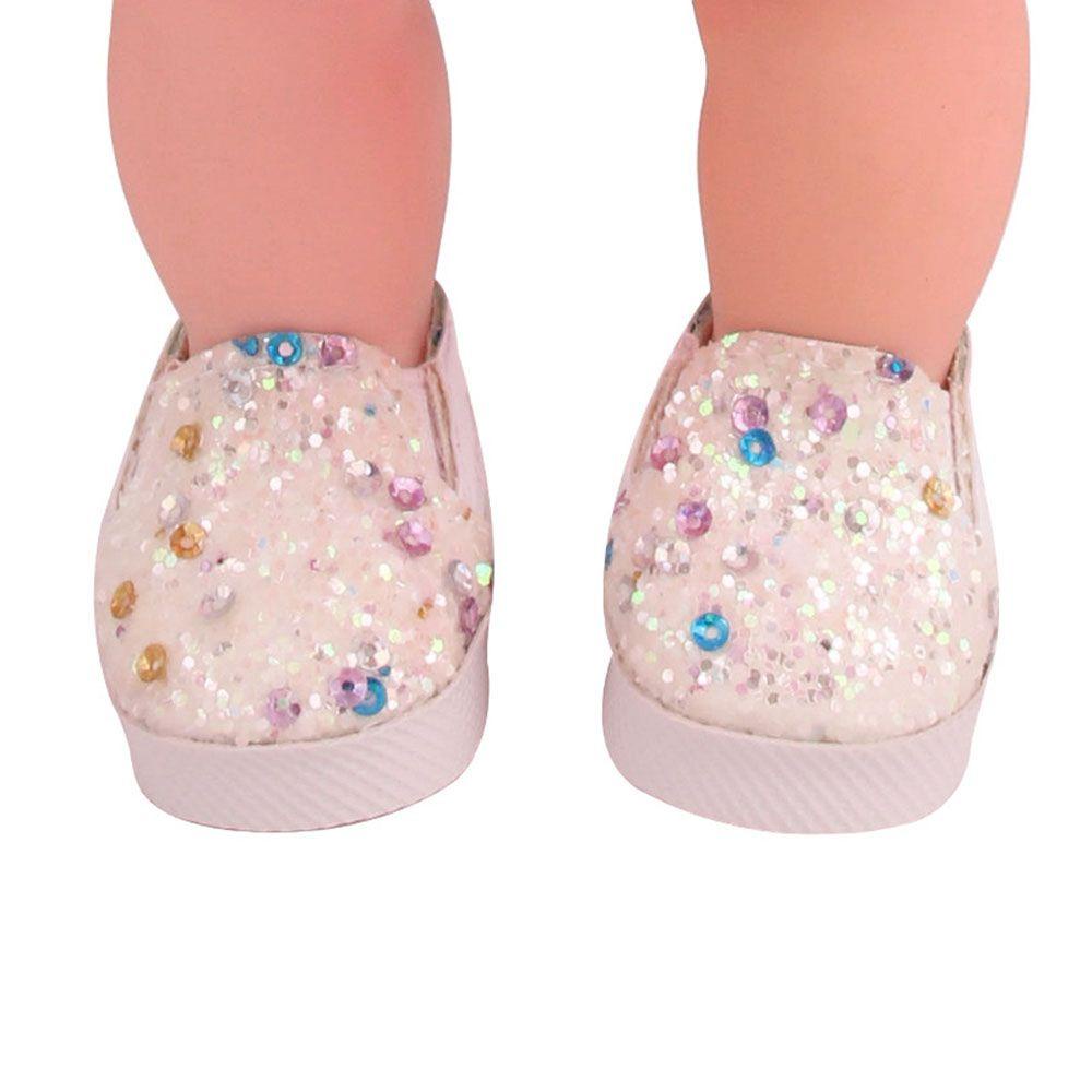 BEBETTERM 1 Đôi Giày Búp Bê Đính Kim Sa Lấp Lánh Kích Thước 14.5 Inch Dành Cho Bé